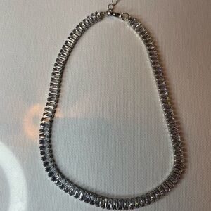 New Silver Necklace with rhinestones